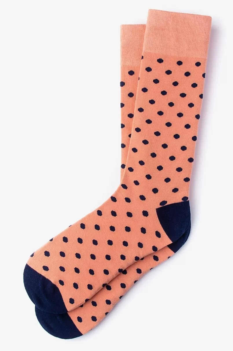 Ties Power Dots Sock Salmon Outlet