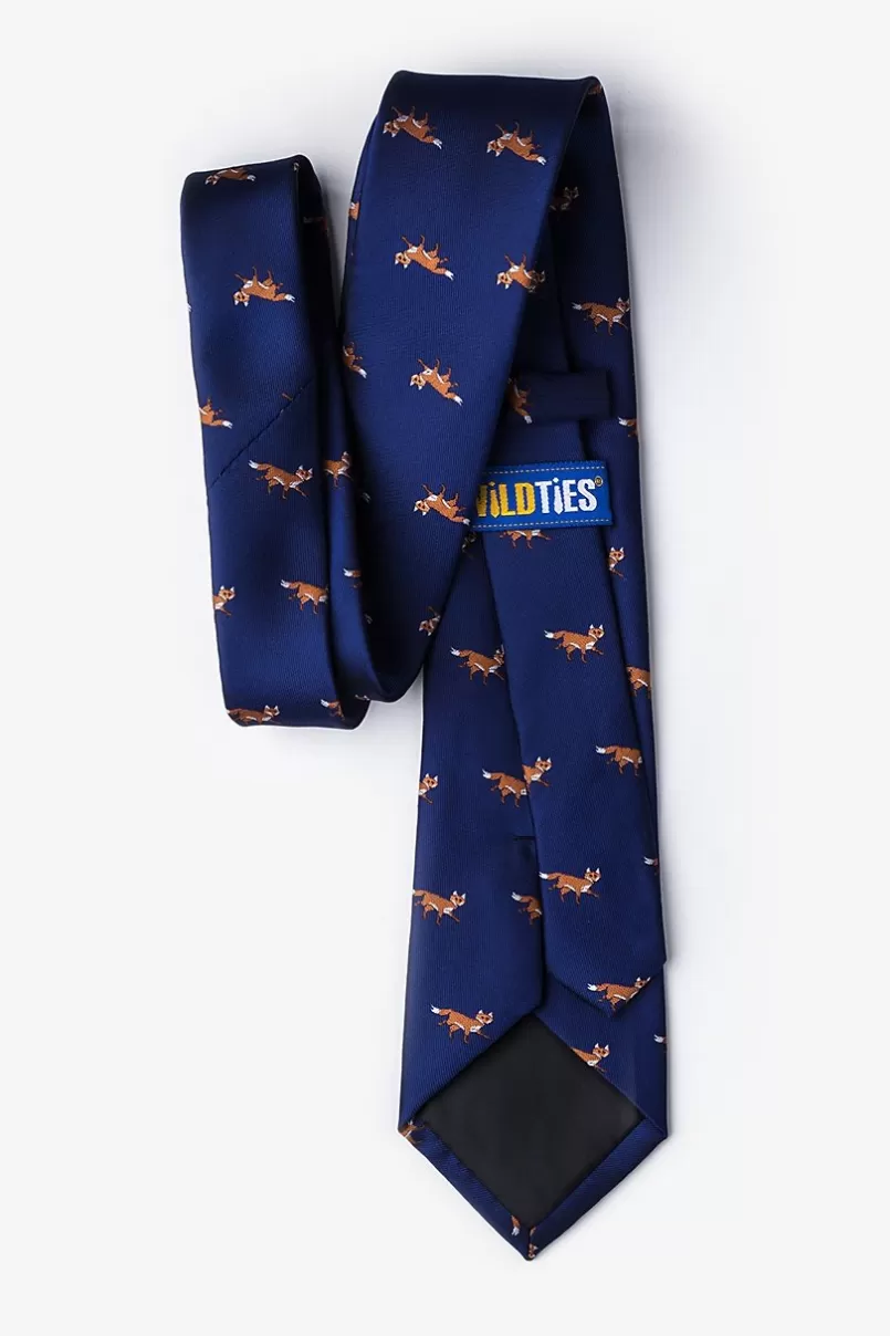 Ties Prowling Foxes Navy Blue Tie NavyBlue Hot