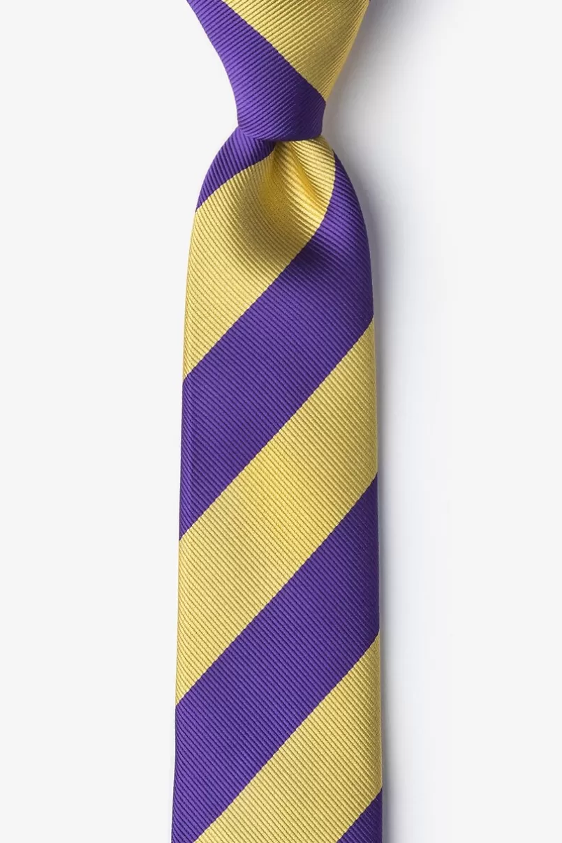 Ties Purple & Gold Stripe Skinny Tie Purple&Gold Cheap
