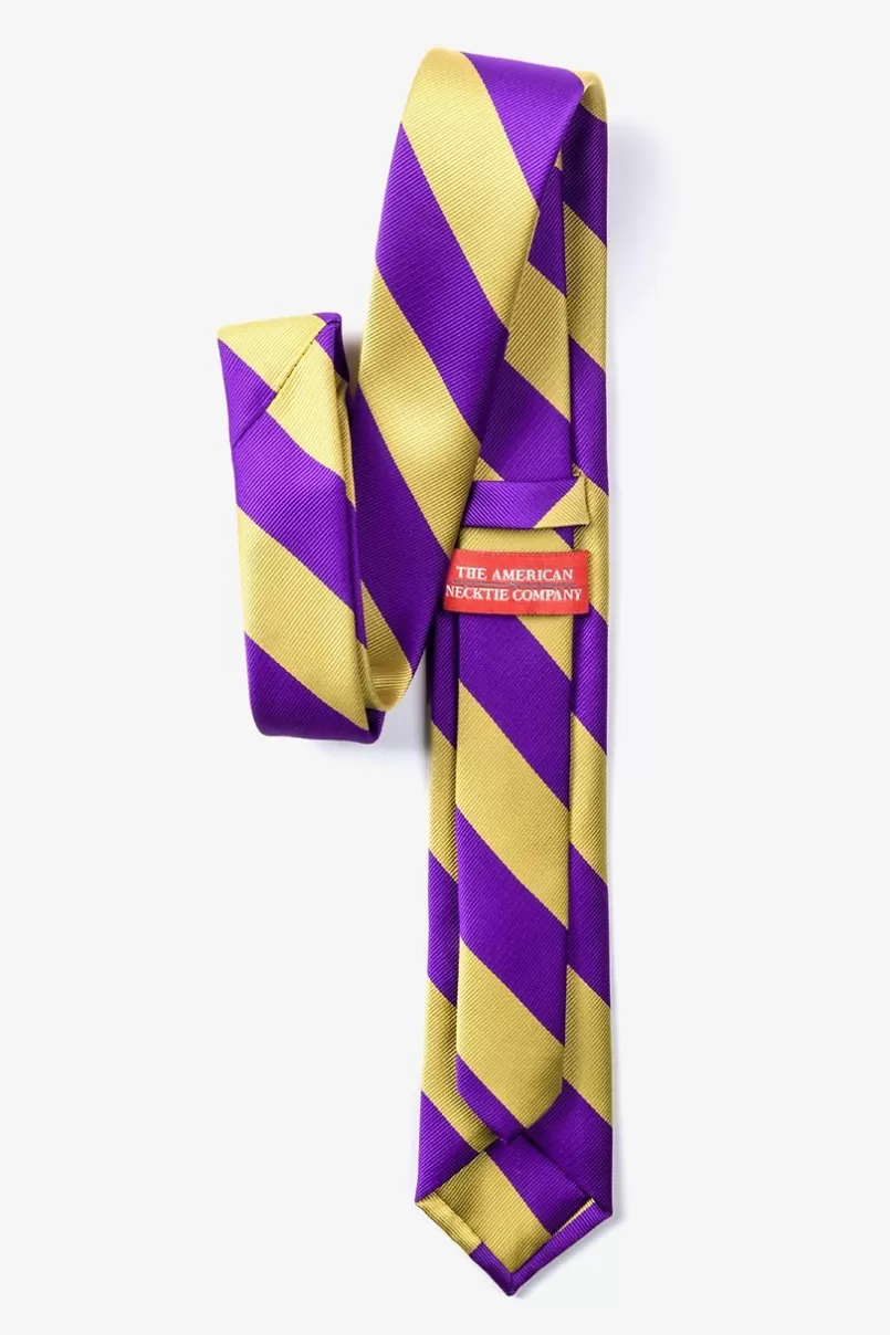 Ties Purple & Gold Stripe Skinny Tie Purple&Gold Cheap