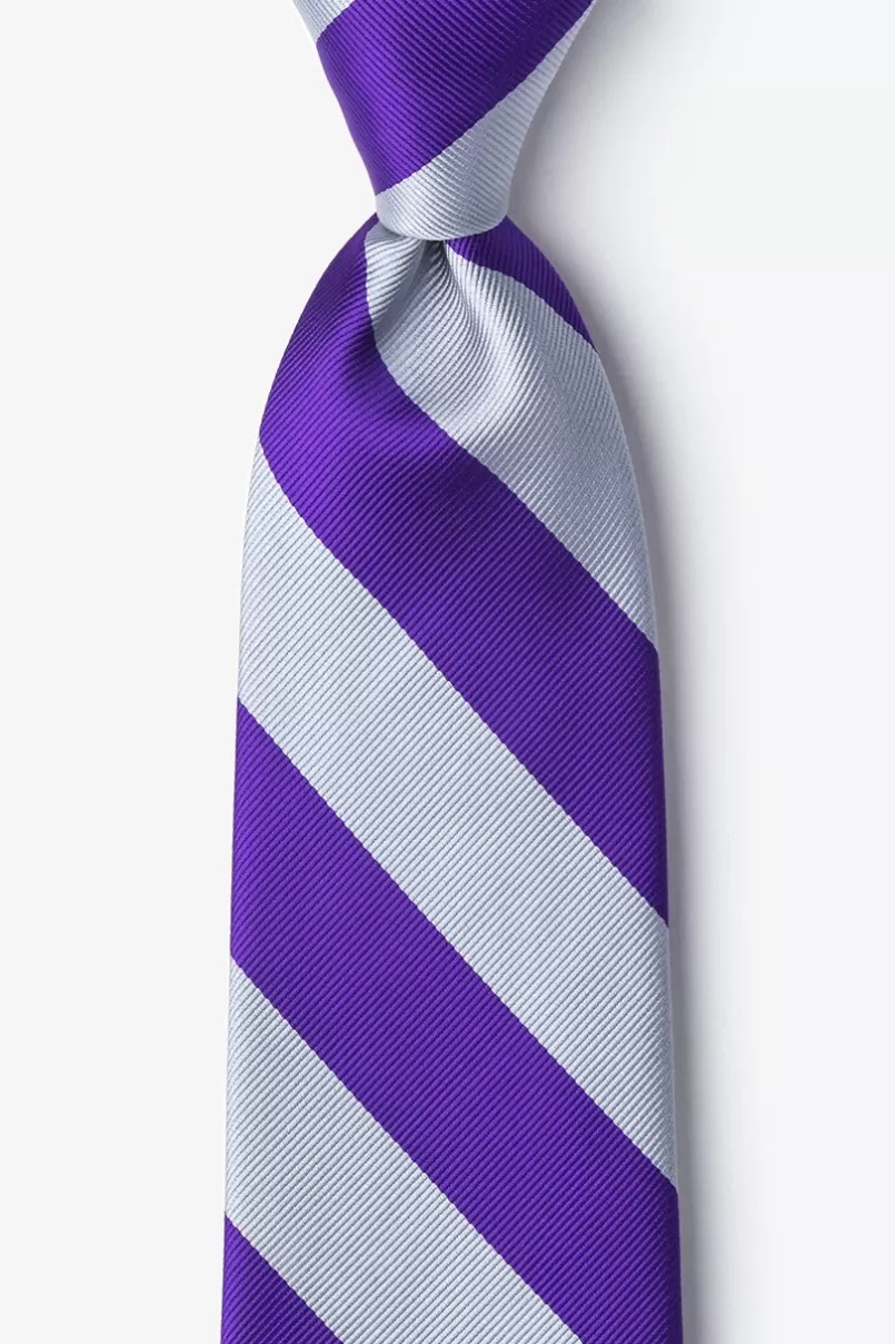 Ties Purple & Silver Stripe Tie Purple&Silver Shop