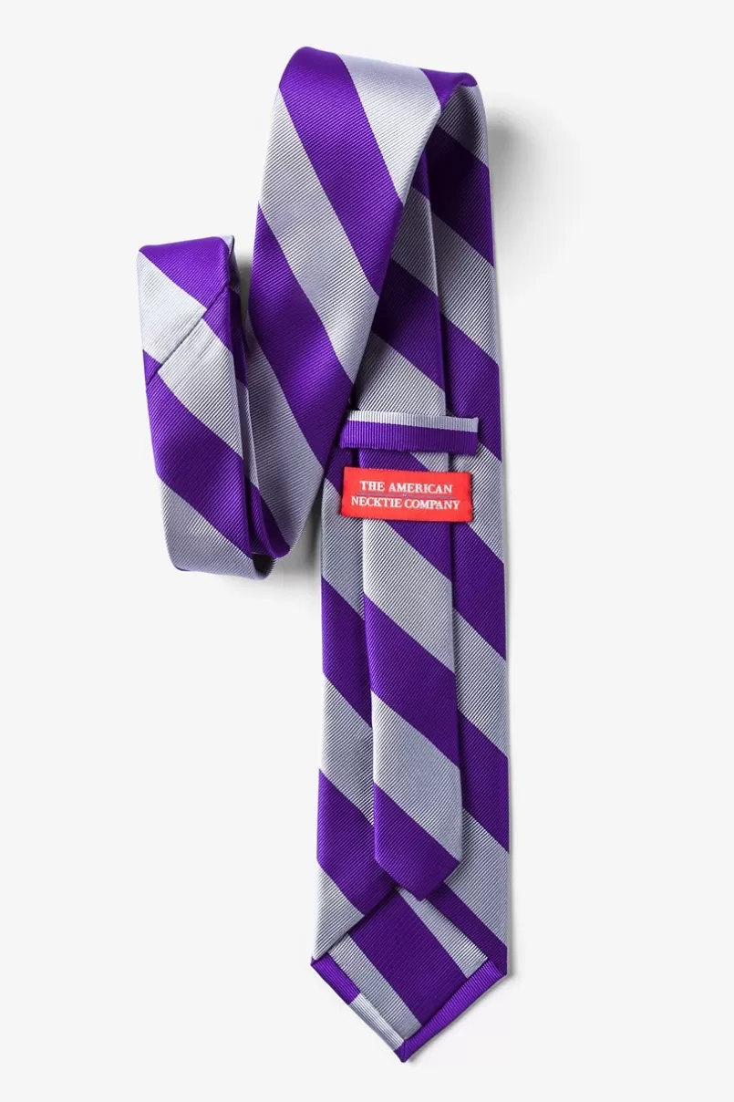 Ties Purple & Silver Stripe Tie Purple&Silver Shop
