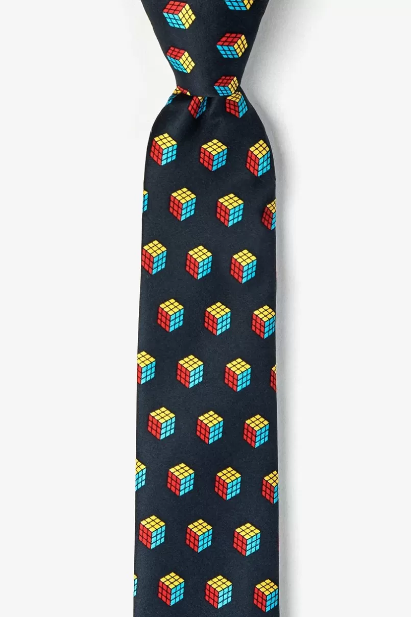 Ties Puzzle Cubes Black Skinny Tie Best