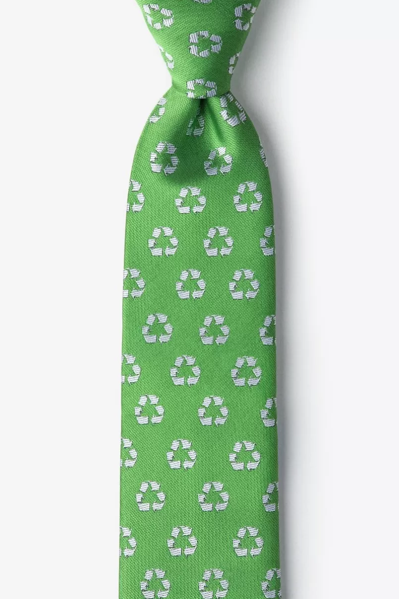 Ties Recycling Symbol Lime Green Tie For Boys New
