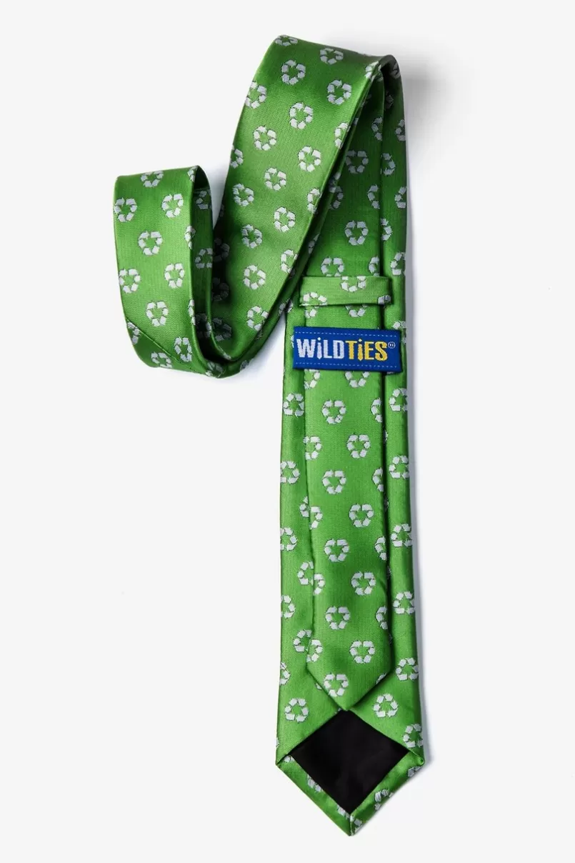 Ties Recycling Symbol Lime Green Tie For Boys New