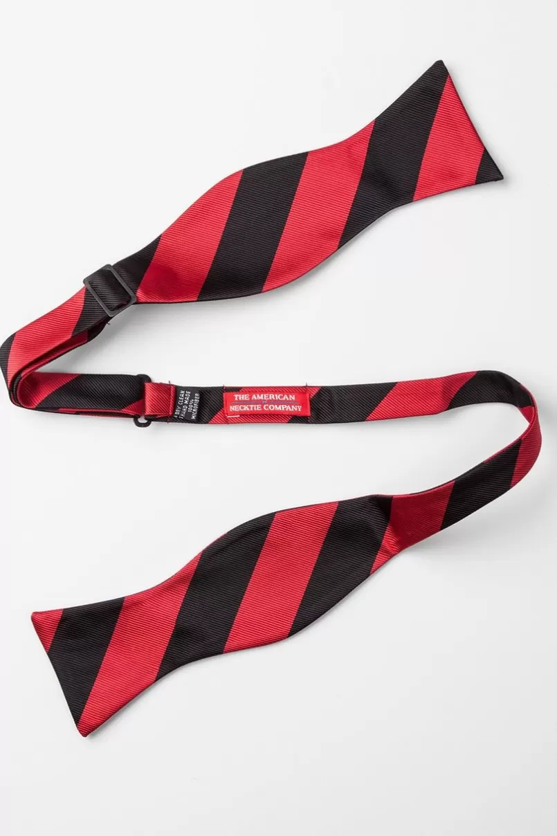 Ties Red & Black Stripe Self-Tie Bow Tie Red&Black Clearance
