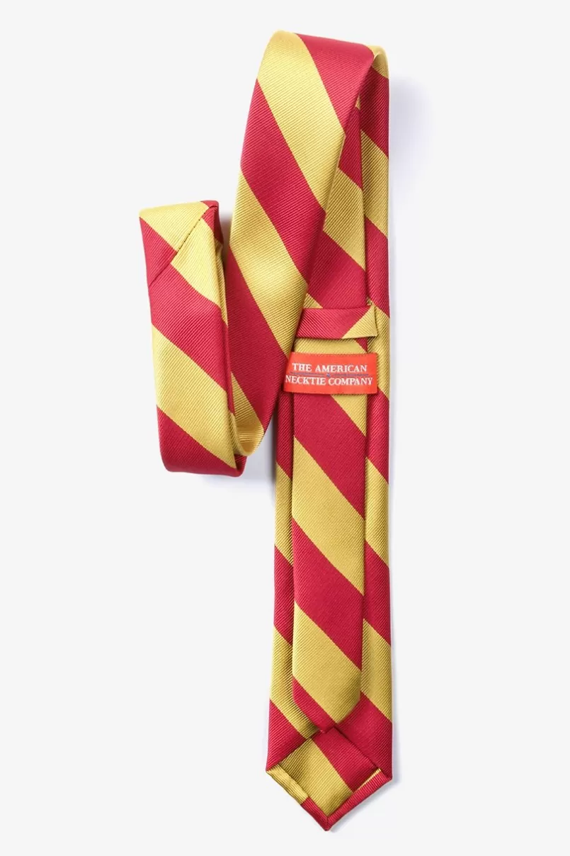 Ties Red & Gold Stripe Skinny Tie Red&Gold Hot