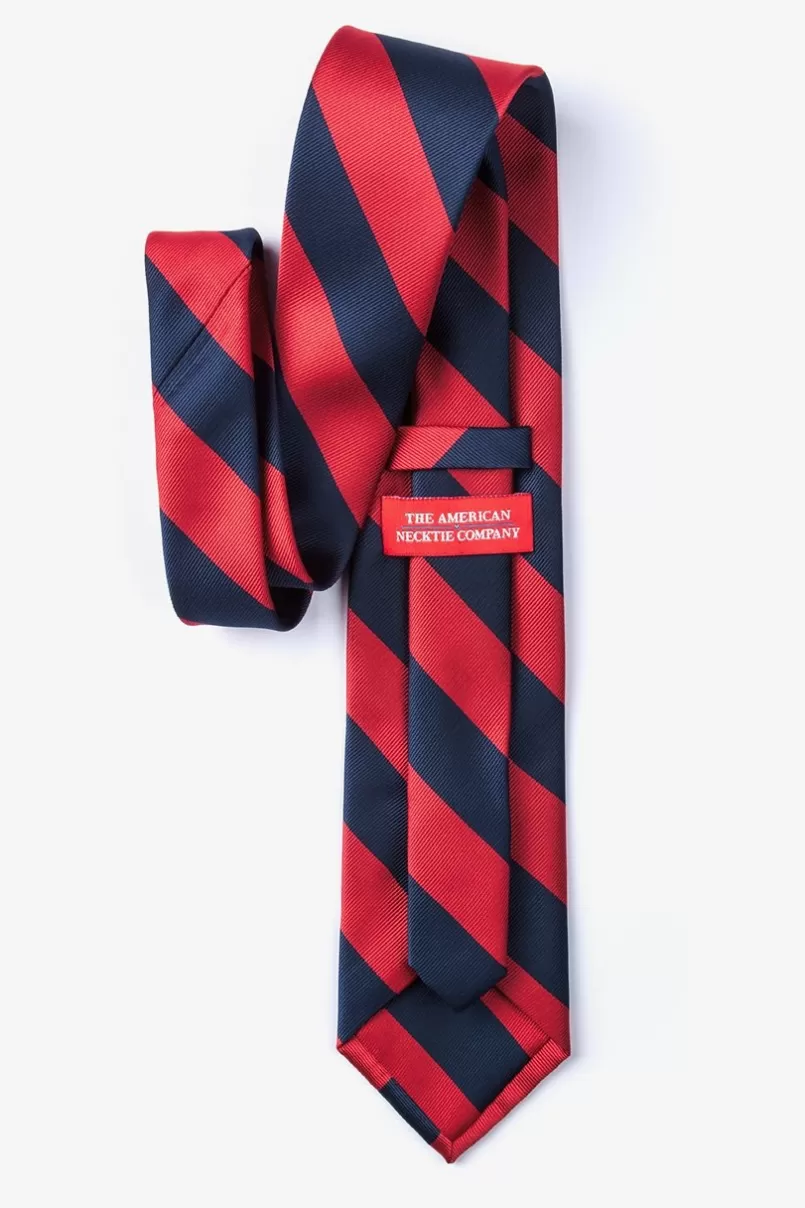 Ties Red & Navy Stripe Extra Long Tie Red&NavyBlue Sale