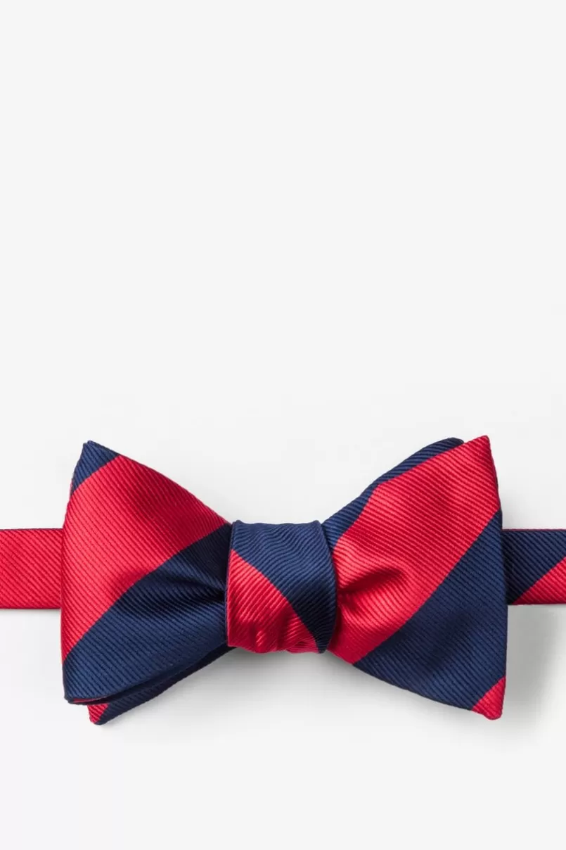 Ties Red & Navy Stripe Self-Tie Bow Tie Red&NavyBlue Store
