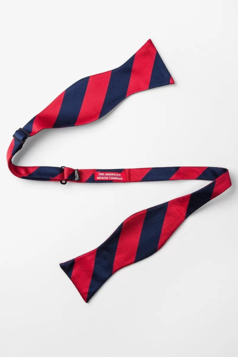Ties Red & Navy Stripe Self-Tie Bow Tie Red&NavyBlue Store