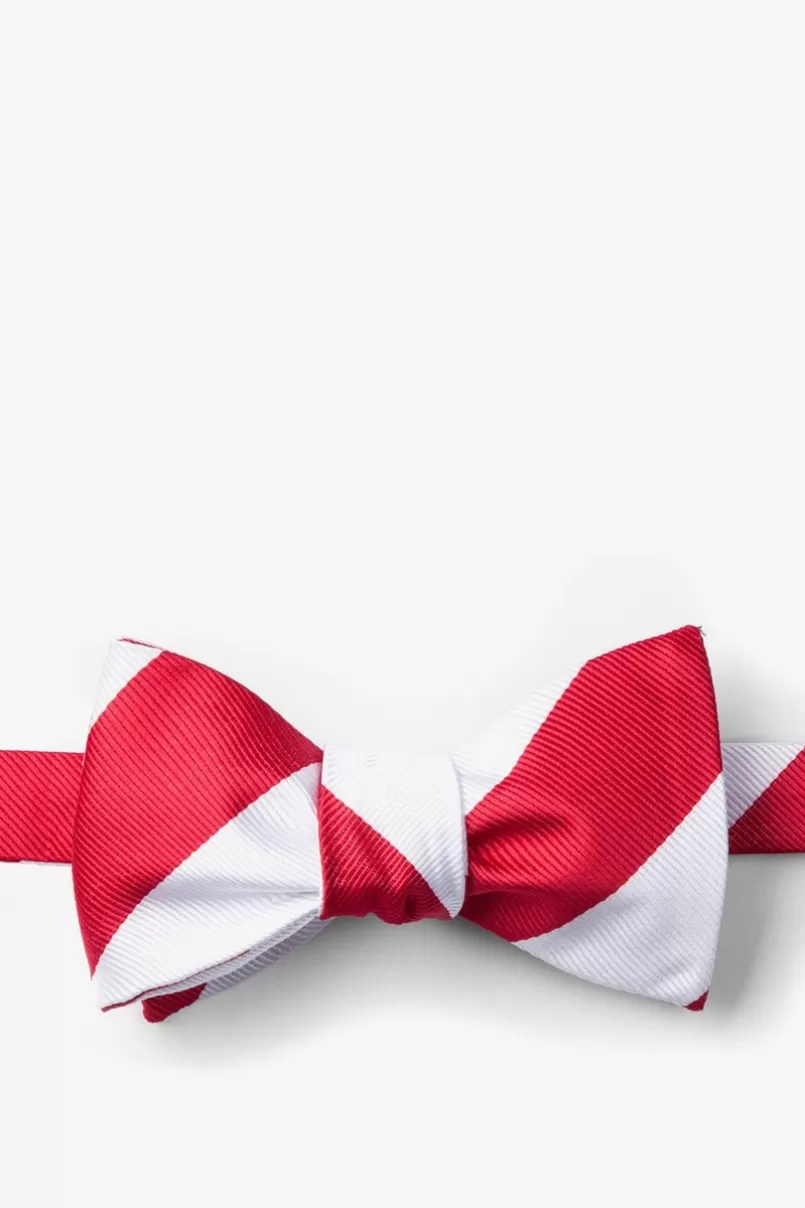 Ties Red & White Stripe Self-Tie Bow Tie Red&White Shop