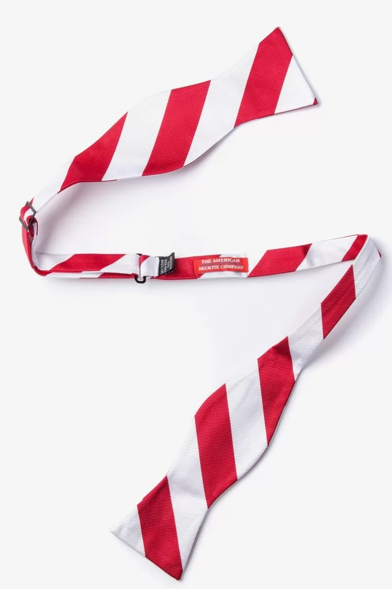 Ties Red & White Stripe Self-Tie Bow Tie Red&White Shop