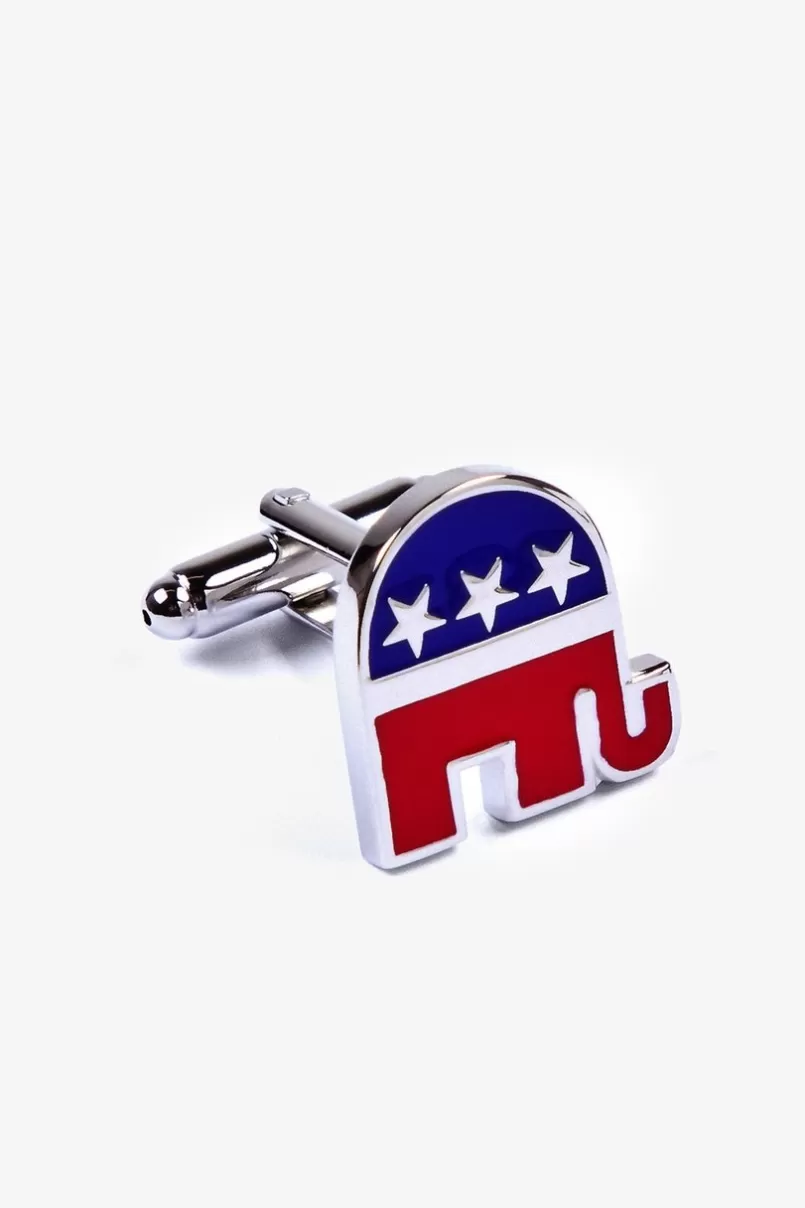 Ties Republican Elephant Red Cufflinks Flash Sale