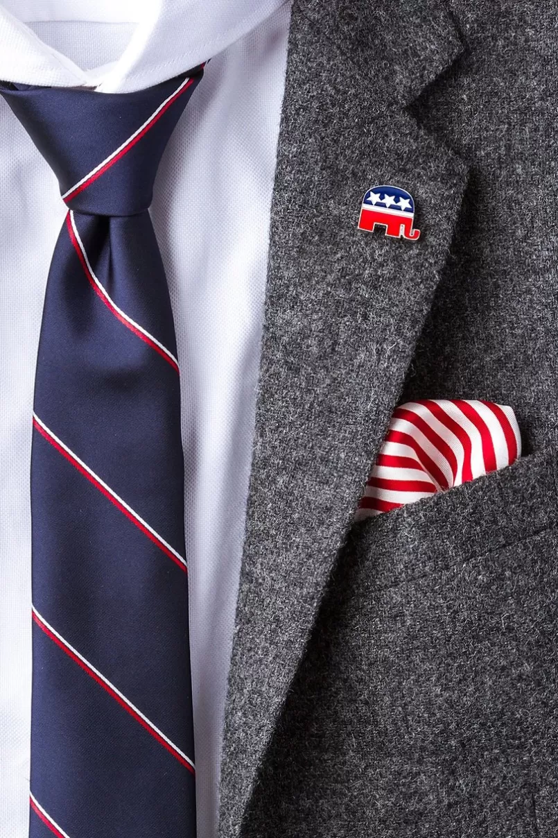 Ties Republican Elephant Red Lapel Pin Flash Sale