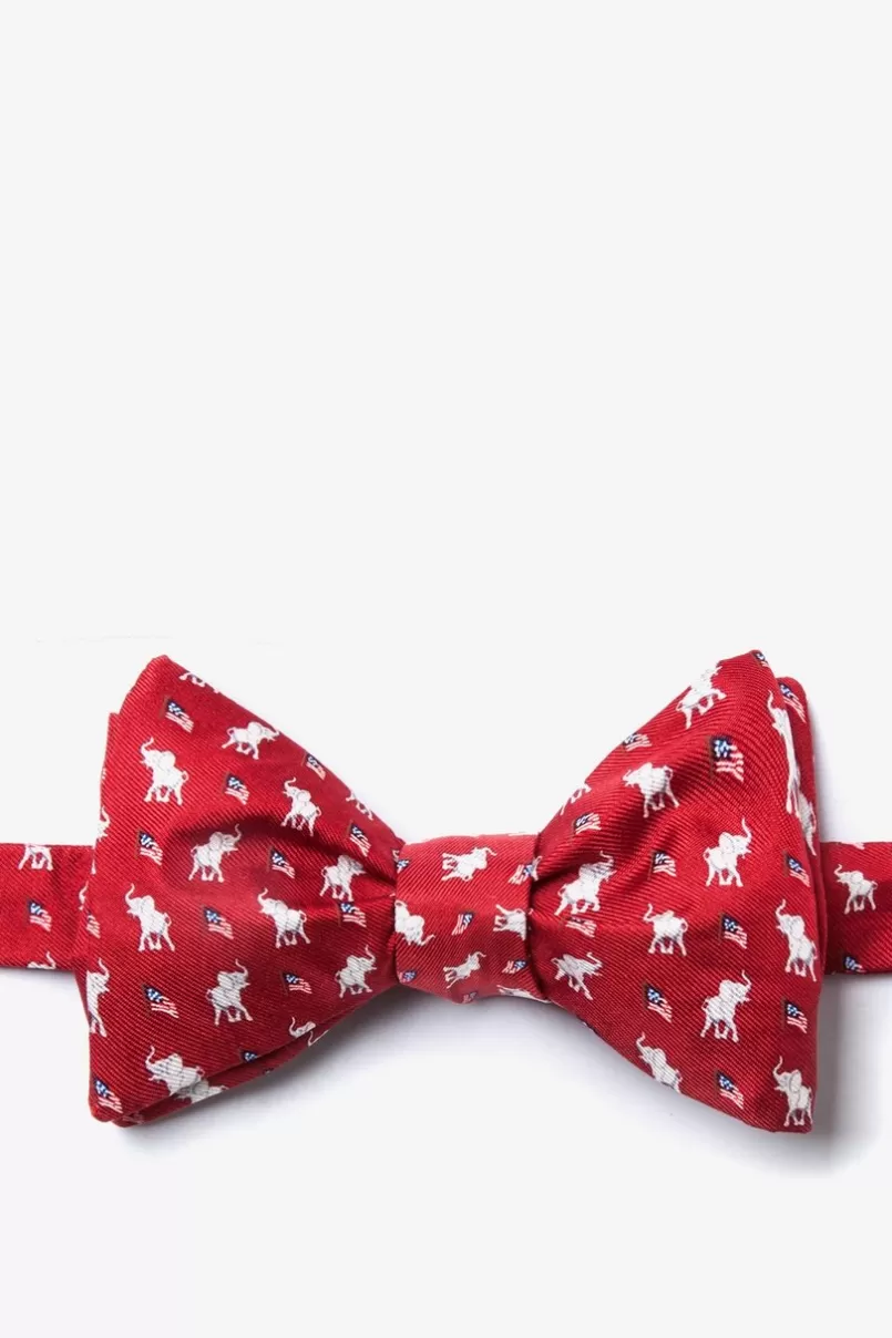 Ties Republican Elephants Red Self-Tie Bow Tie Fashion