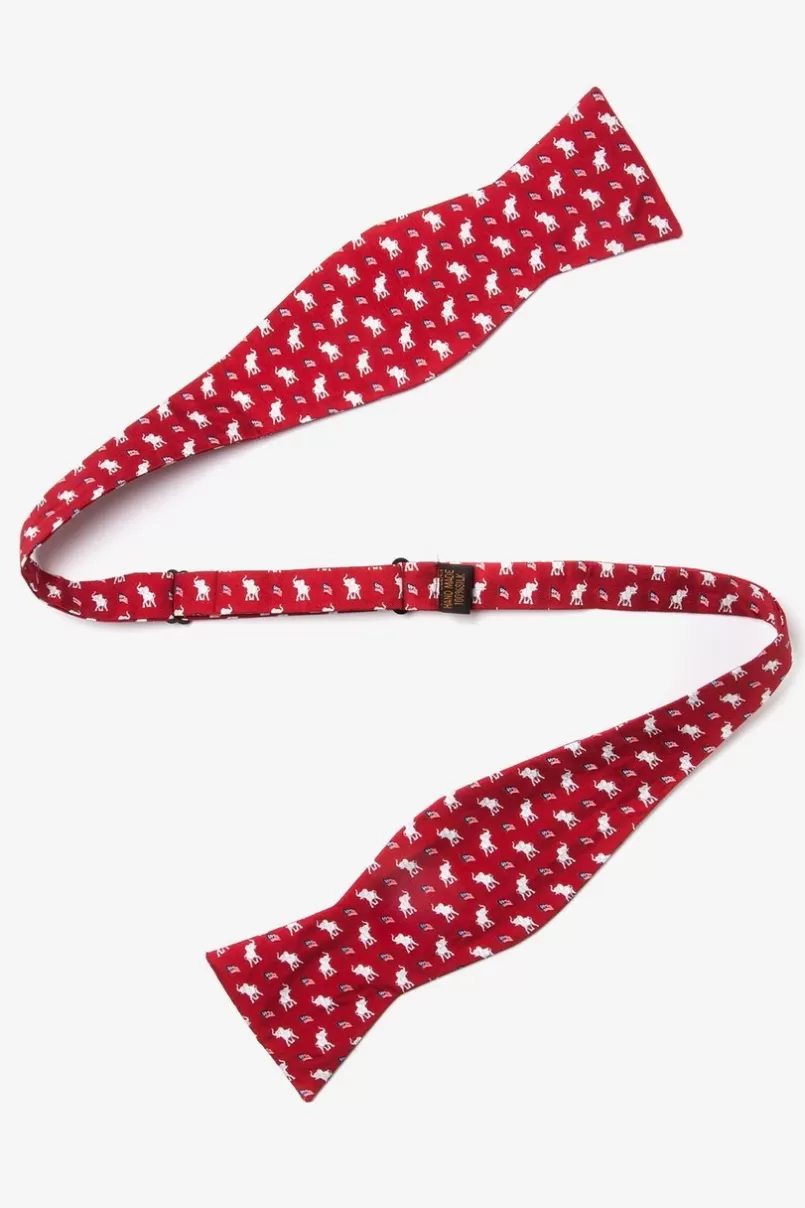 Ties Republican Elephants Red Self-Tie Bow Tie Fashion