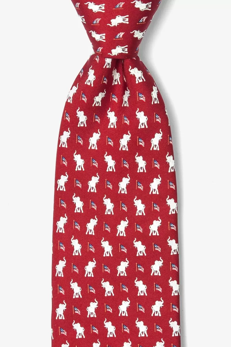 Ties Republican Elephants Red Tie Cheap