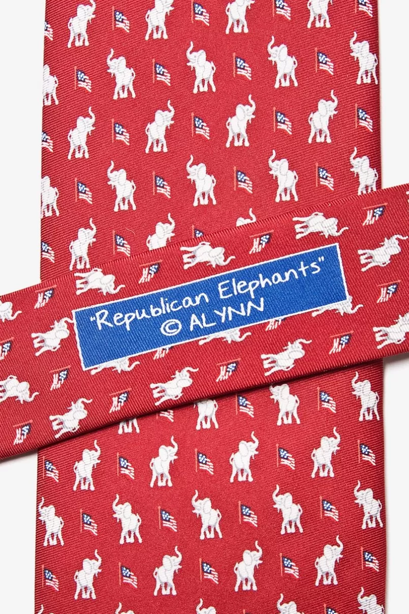 Ties Republican Elephants Red Tie Cheap