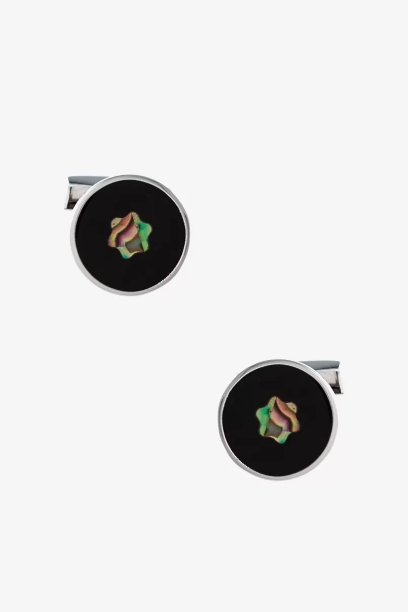 Ties Round Frosted Star Multicolor Cufflinks Sale