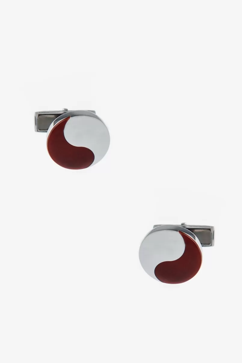 Ties Round Yin Yang Red Cufflinks Store