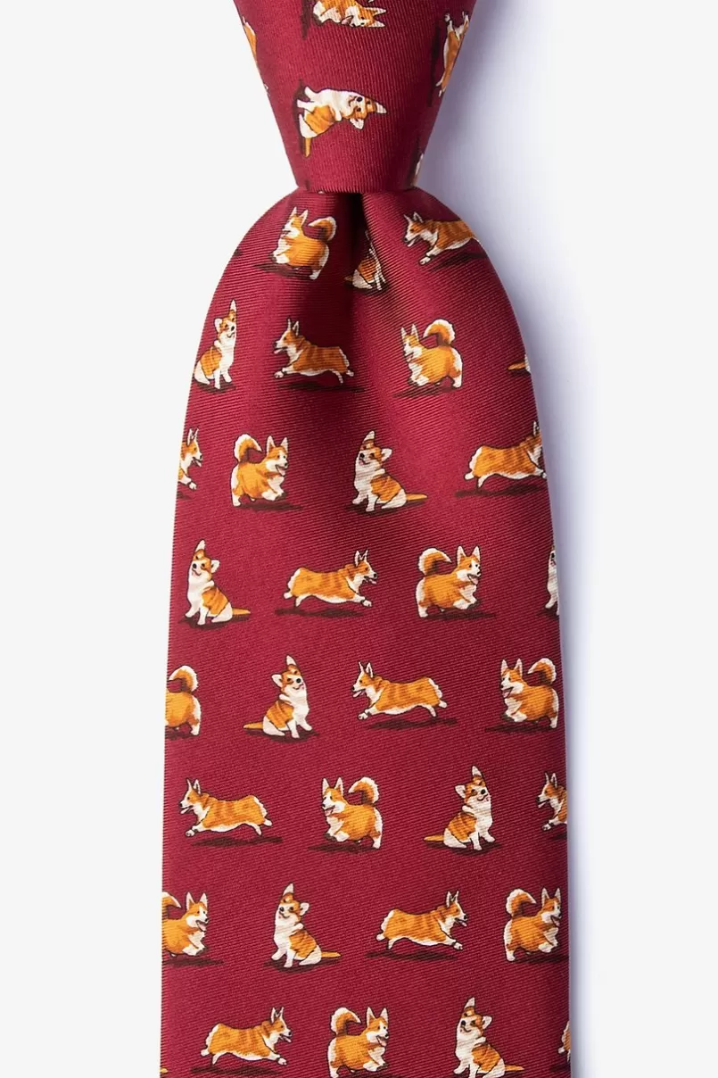 Ties Rowdy Corgis Tie Red New