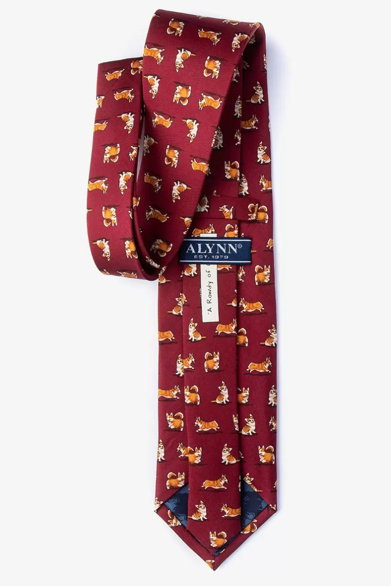 Ties Rowdy Corgis Tie Red New