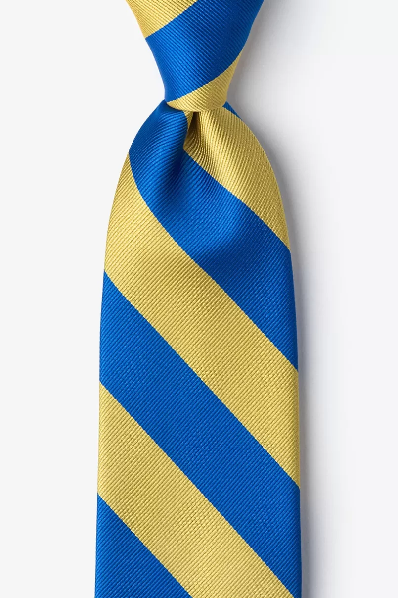 Ties Royal Blue & Gold Stripe Extra Long Tie RoyalBlue&Gold Flash Sale
