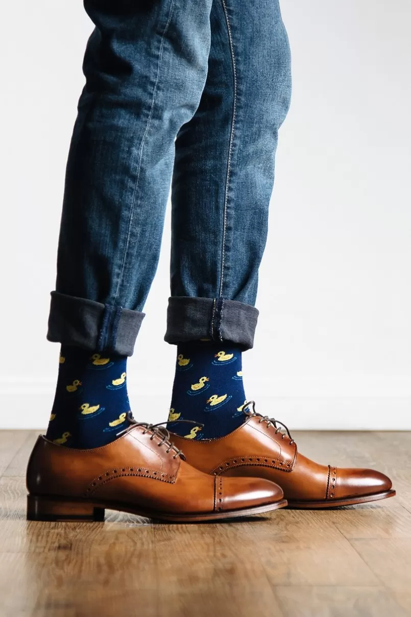 Ties Rubber Duck Navy Blue Sock Discount