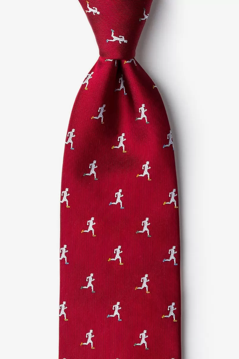 Ties Runner's High Tie Burgundy Hot
