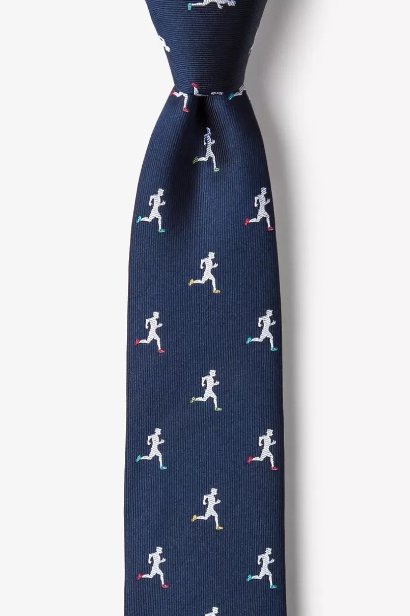 Ties Runner's High Navy Blue Skinny Tie Fashion