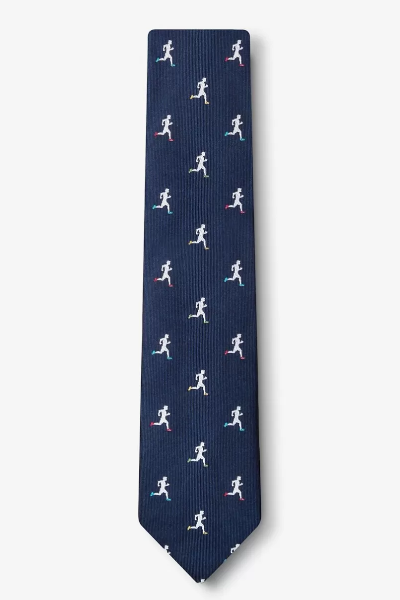 Ties Runner's High Navy Blue Skinny Tie Fashion