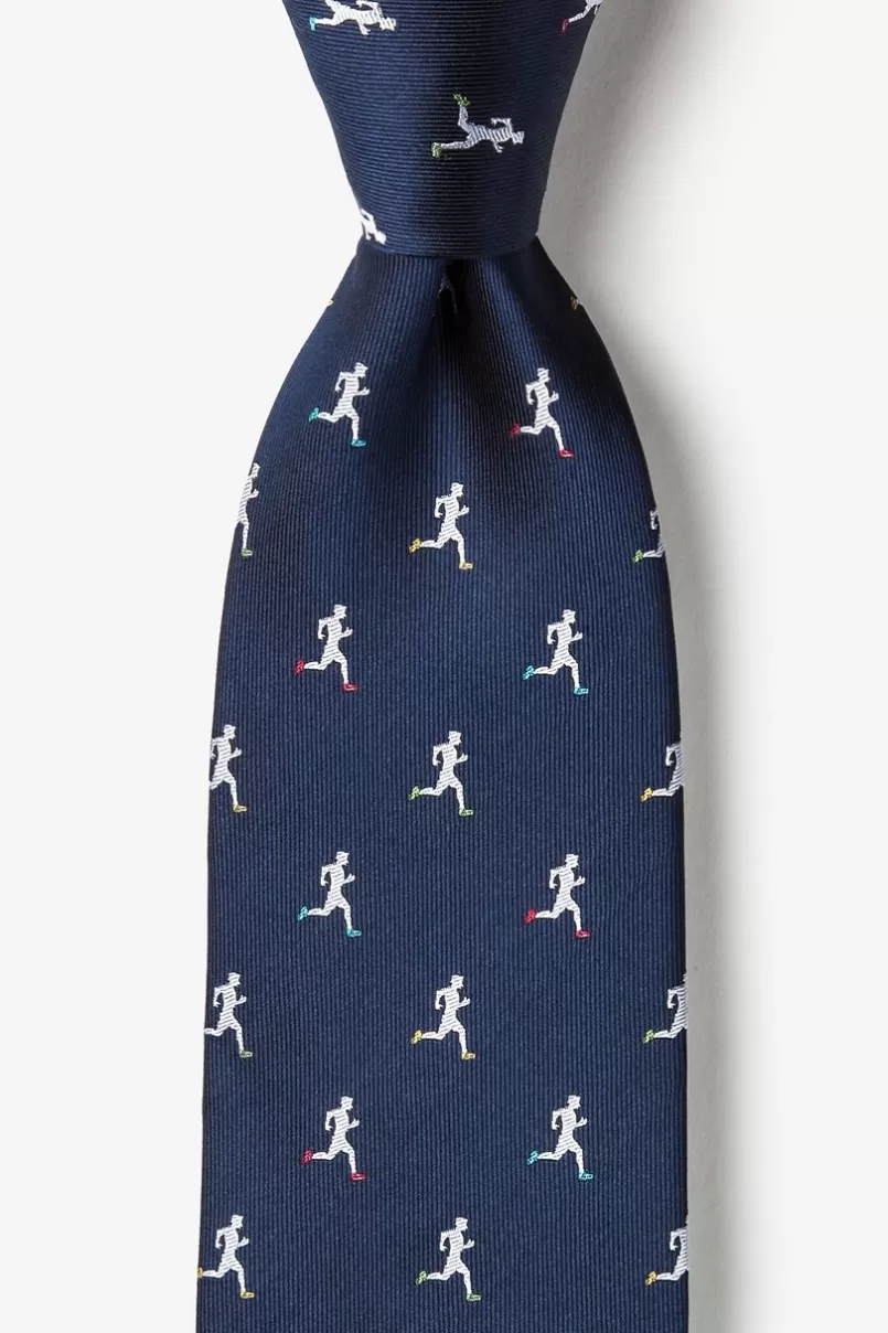 Ties Runner's High Navy Blue Tie NavyBlue Best