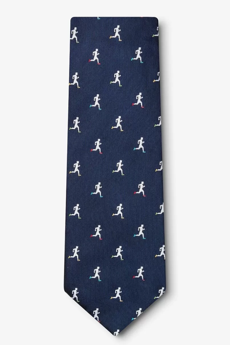 Ties Runner's High Navy Blue Tie NavyBlue Best