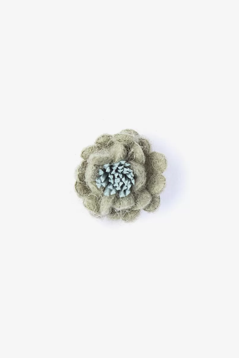 Ties Rustic Yarn Flower Lapel Pin Green Cheap
