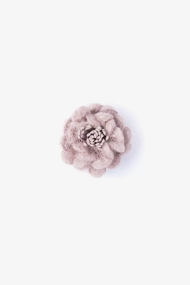 Ties Rustic Yarn Flower Lapel Pin Mauve Fashion