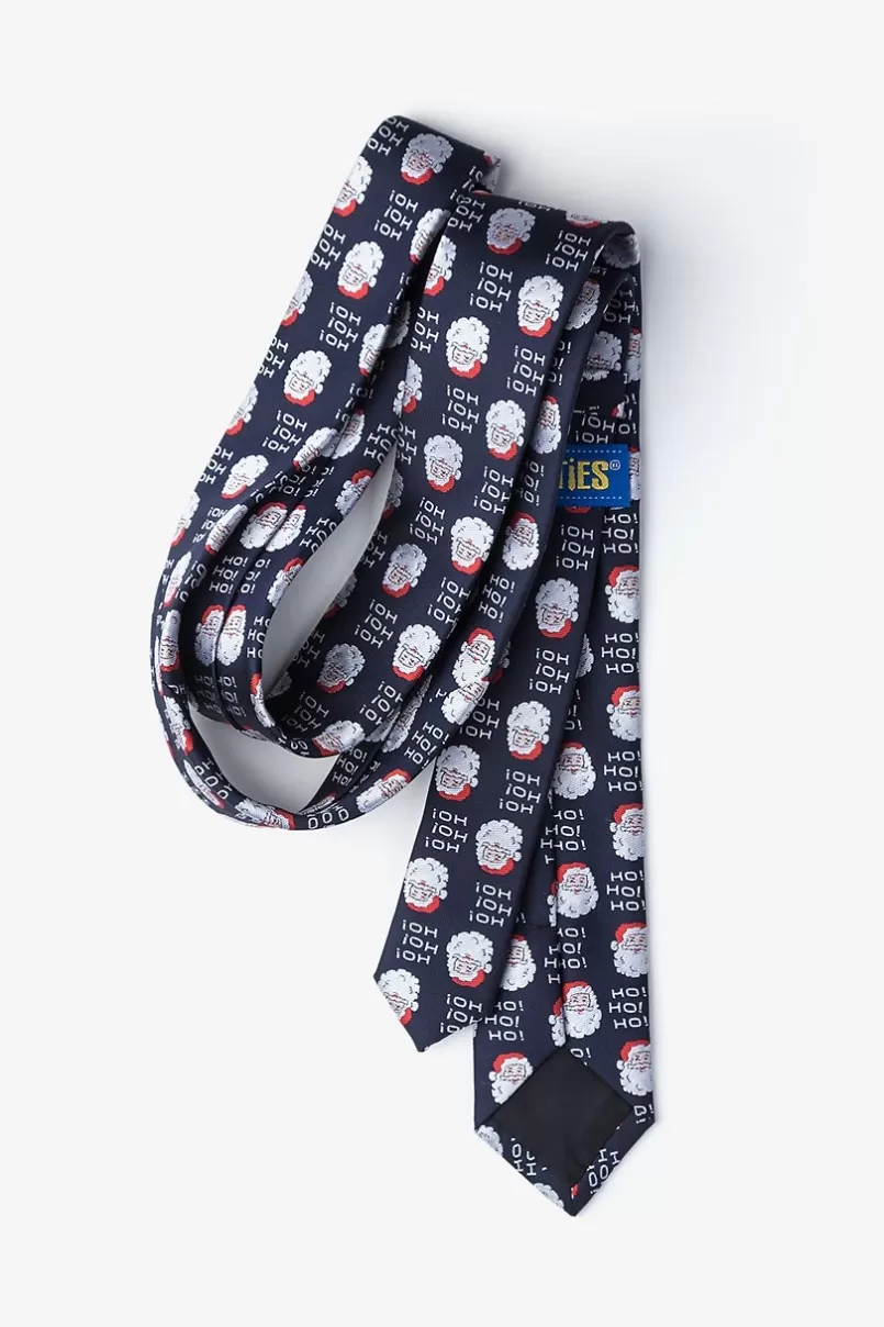 Ties Santa Faces Navy Blue Skinny Tie Best Sale
