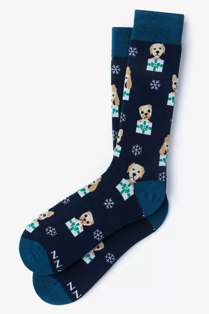 Ties Santa's Lil' Yelpers Navy Blue Sock NavyBlue Shop