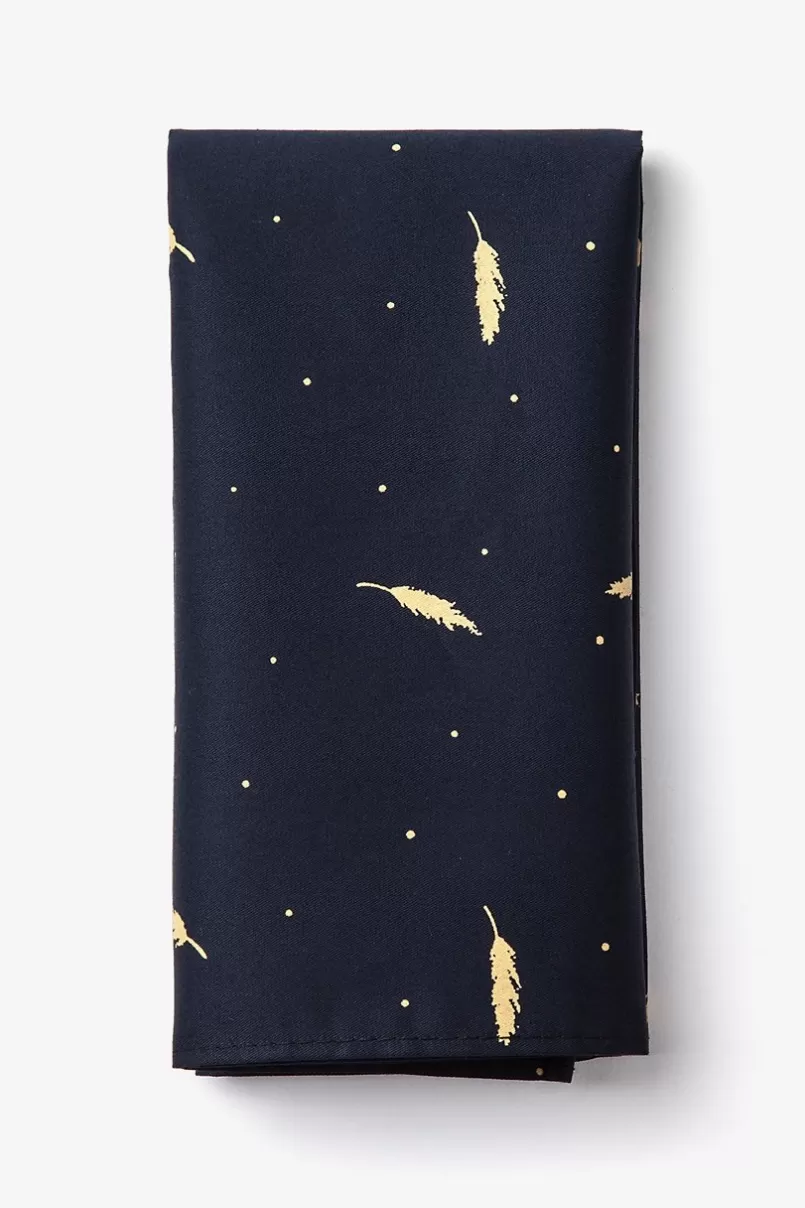 Ties Santee Navy Blue Pocket Square Flash Sale