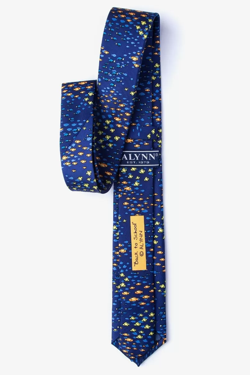 Ties School of Fish Navy Blue Skinny Tie Discount