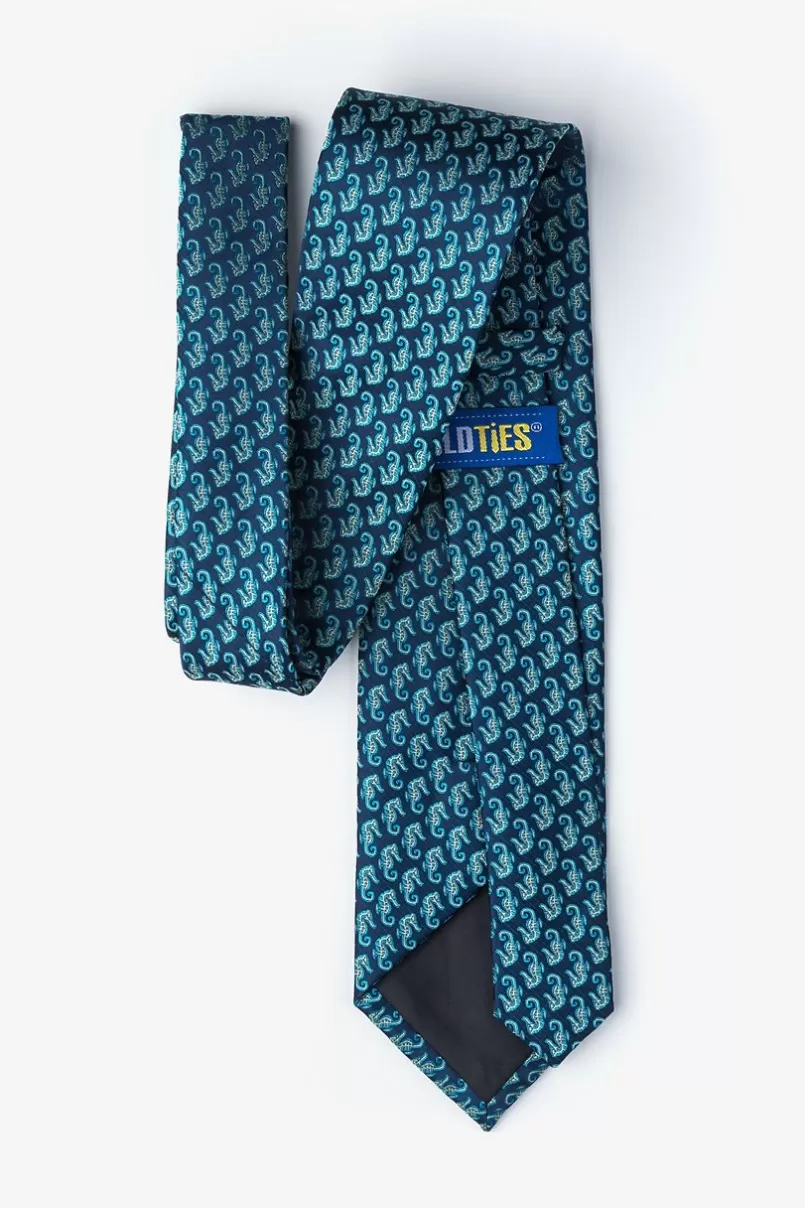 Ties Seahorses Navy Blue Tie Online