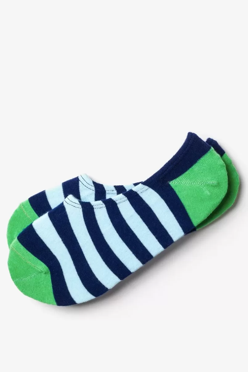 Ties Seal Beach Stripe No-Show Sock Green Cheap