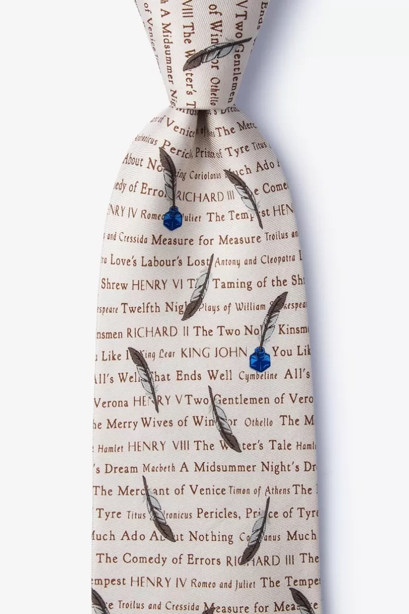 Ties Shakespeare's Plays Cream Tie Cheap