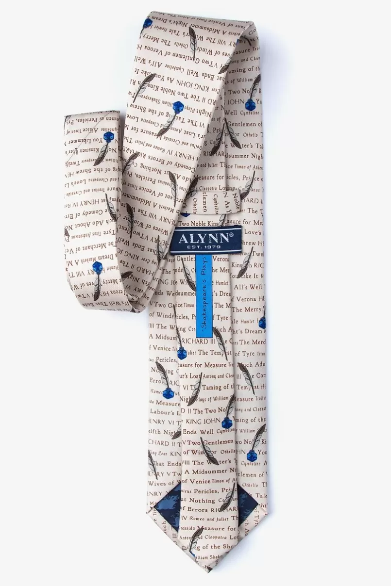 Ties Shakespeare's Plays Cream Tie Cheap
