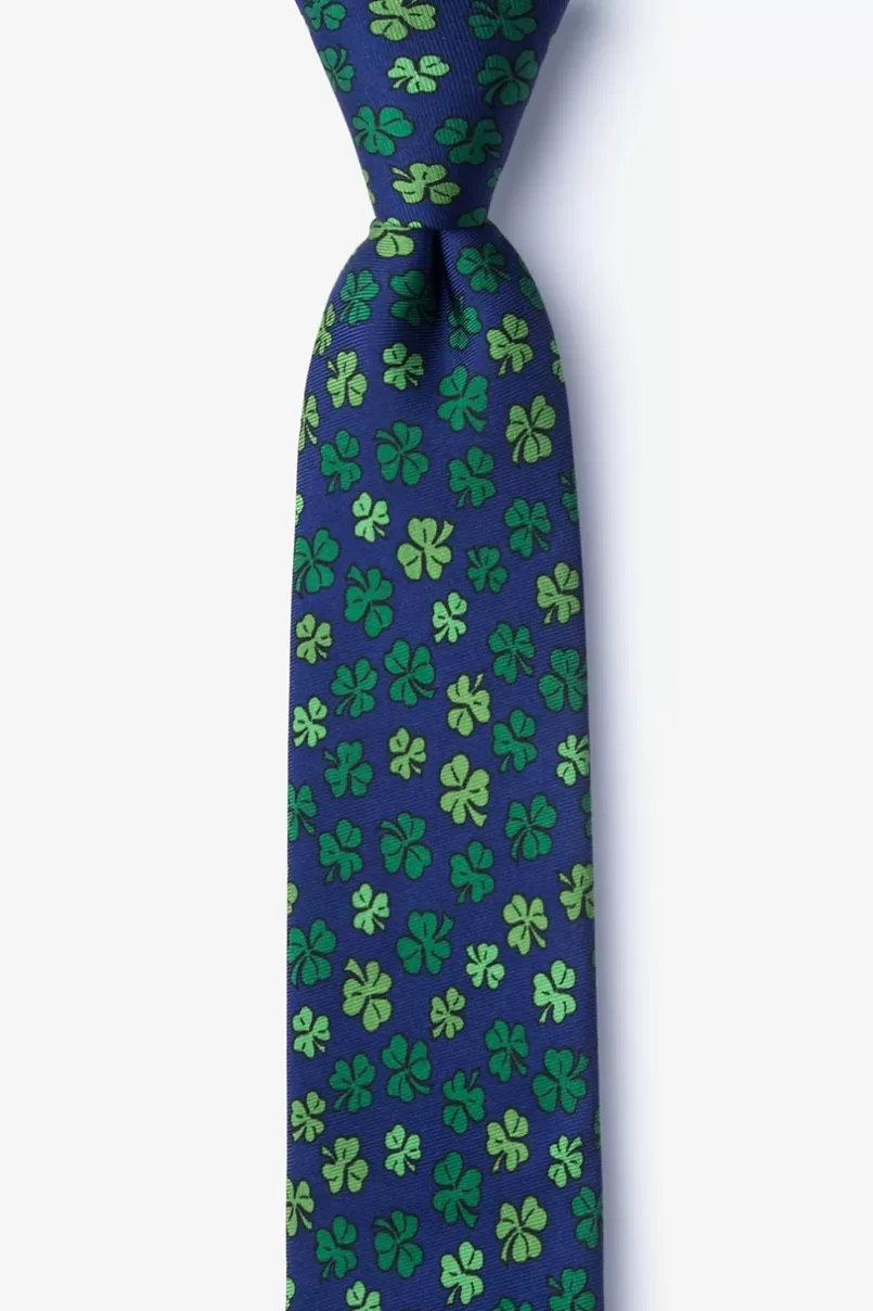 Ties Shamrock Navy Blue Skinny Tie Cheap
