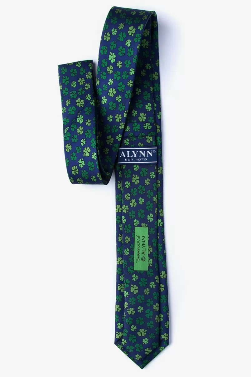 Ties Shamrock Navy Blue Skinny Tie Cheap