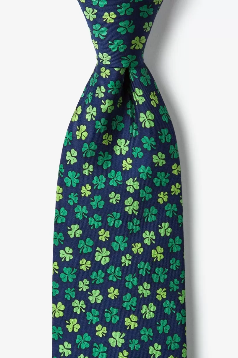 Ties Shamrock Navy Blue Tie New