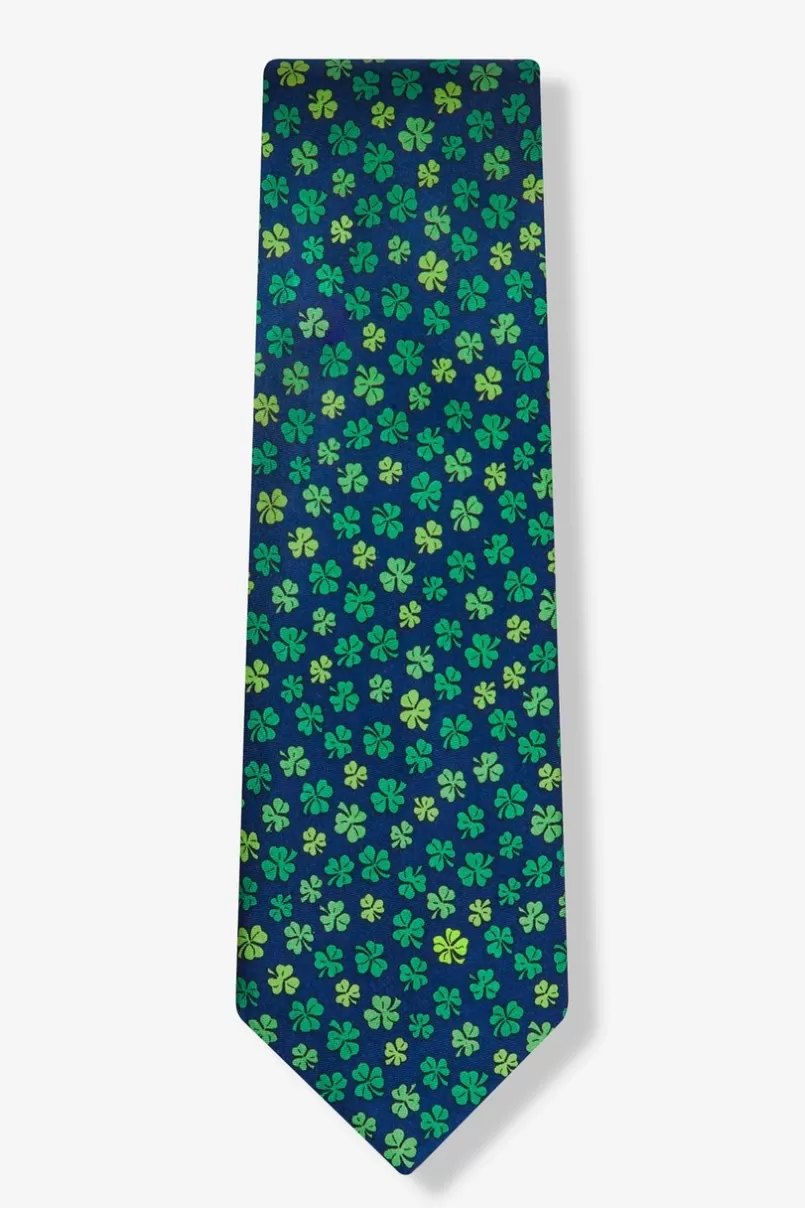 Ties Shamrock Navy Blue Tie New