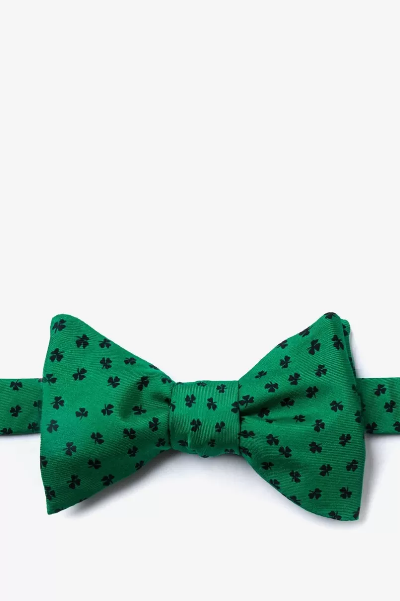Ties Shamrocks Green Self-Tie Bow Tie Clearance