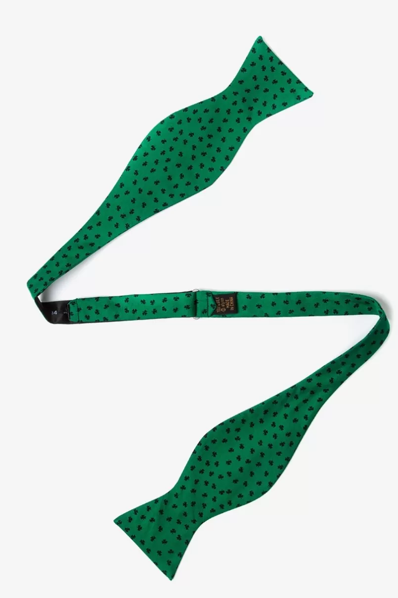 Ties Shamrocks Green Self-Tie Bow Tie Clearance
