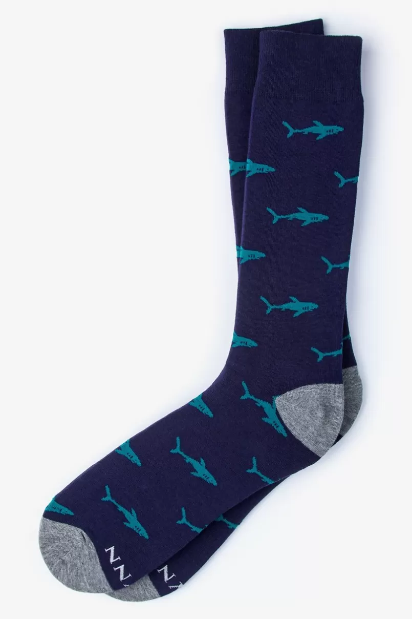 Ties Shark Bait Navy Blue Sock NavyBlue Fashion